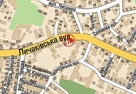 Billboard A in Lviv, 3x6  Lycakovskaa st., 32 scheme