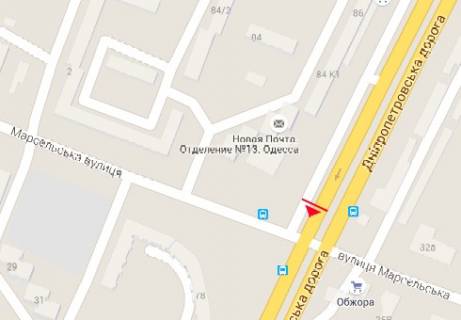 Billboard B in Odessa, 3x6  Semena Palia doroga (Dnipropetrovs'ka doroga), 82 - Marsel's'ka st. scheme