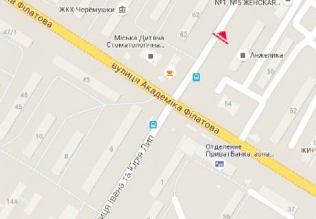 Billboard A in Odessa, 3x6  Ivana ta Uria Lip st. (Gajdara st.) - Akademika Filatova st., 54 scheme