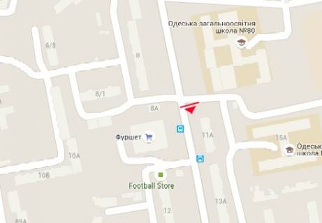 Billboard A in Odessa, 3x6  Il'fa i Petrova st., 11a scheme