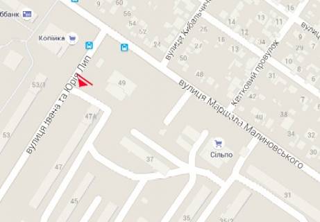 Billboard A in Odessa, 3x6  Ivana ta Uria Lip st. - Malinovs'kogo st., 47 scheme