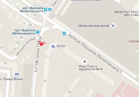 Billboard A in Odessa, 3x6  Ichaka Rabina st. - Marsala Malinovs'kogo st., 71/1 scheme