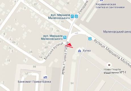 Billboard B in Odessa, 3x6  Ichaka Rabina st. - Marsala Malinovs'kogo st., 71/1 scheme