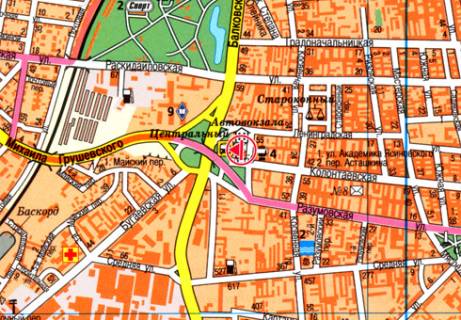 Billboard A in Odessa, 3x6  Kolontaevs'ka st., 56 scheme