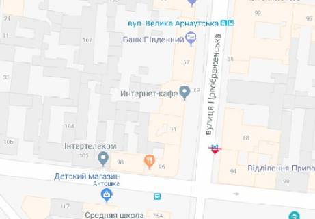 Backlight A in Odessa Preobrazens'ka st., 88 - Mala Arnauts'ka st. scheme