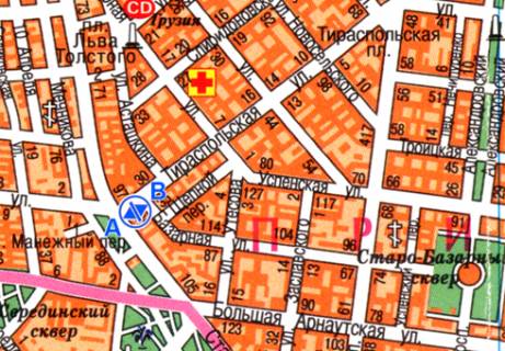 Citylight B in Odessa, 1.2x1.8  Tiraspol's'ka st., 37 scheme