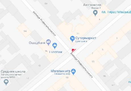 Citylight B in Odessa, 1.2x1.8  Tiraspol's'ka st., 8 - Novosel's'kogo st. scheme