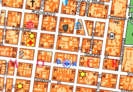 Citylight B in Odessa, 1.2x1.8  Uspens'ka st., 34 scheme