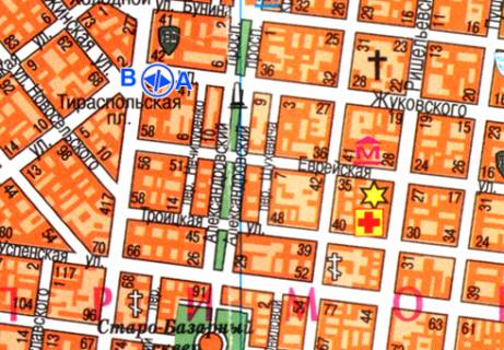 Citylight A in Odessa, 1.2x1.8  Zukovs'kogo st., 45 scheme