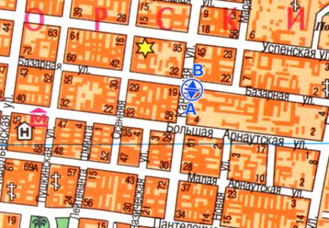 Citylight A in Odessa, 1.8x1.2  Kanatna st., 53 - Bazarna st. scheme