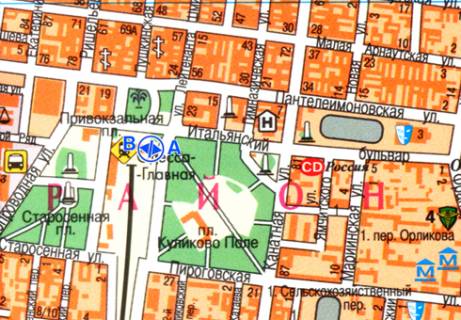 Citylight B in Odessa, 1.2x1.8  Seredn'ofontans'ka st. - Privokzal'na pl. scheme