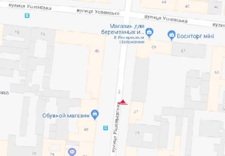 Citylight A in Odessa, 1.2x1.8  Risel'evs'ka st., 37 scheme