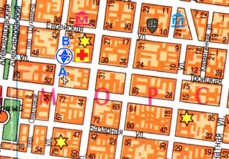 Citylight A in Odessa, 1.8x1.2  Ekaterininskaa st., 51- Troickaa st., 38 A scheme