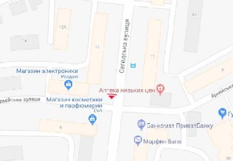 Citylight B in Odessa, 1.8x1.2  Segedskaa st. No12 V scheme