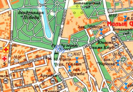 Citylight A in Odessa, 1.8x1.2  10-go Kvitna pl. scheme