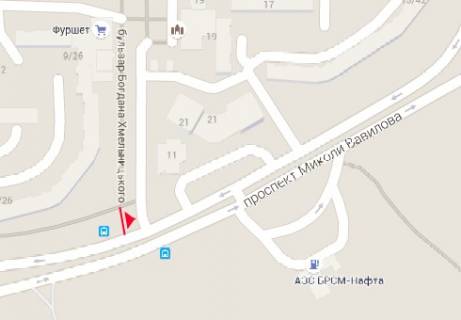 Billboard A in Poltava, 3x6  Vavilova M. st. - Bogdana Hmel'nic'kogo st. scheme