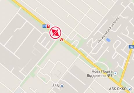 Billboard B in Sumi, 3x6  Bilopol'ske sose st. scheme