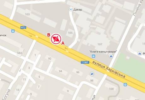 Billboard A in Sumi, 3x6  Harkivs'ka st., 105 scheme