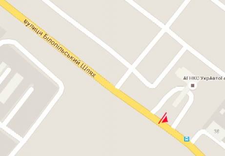 Billboard A in Sumi, 3x6  Bilopil's'kij Slah st., 38 - Klenova st. scheme