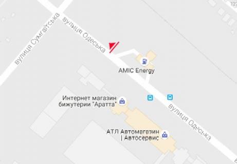 Billboard B in Cherkasy, 3x6  Odes'ka st., 19 - Sumgaits'ka st. scheme