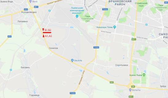 Billboard A in Lviv route, 6x3  M-10 Zahidnij obhid, bila Avtohati v storonu "Epicentr", "METRO", verhnij scheme