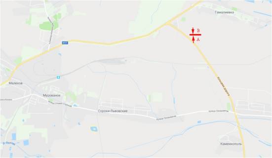 Billboard A in Lviv route, 6x3  Trasa M-06 Kiiv-Cop, Ob'izna doroga z Kieva pered Gamaliivkou, livij scheme