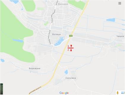 Billboard B in Lviv route, 6x3  Trasa M-06 Kiiv-Cop, s.Ciski, livij scheme