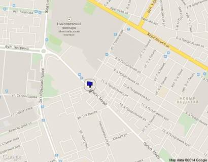 Billboard A in Mykolaiv, 3*6  av. Miru, 1 - st. Budivel'nikiv scheme