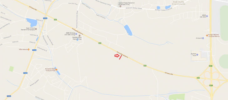 Billboard A in Sokilniki, 3x6  M-10 Zahidnij obhid m. L'vova scheme