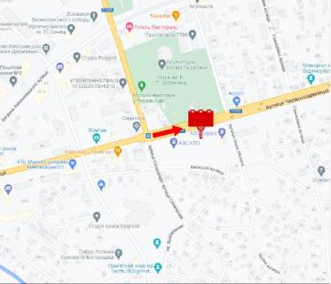 Billboard A in Pereyaslav (Pereyaslav-Khmelnitsky) st. Pokrovs'ka 31, poruc z AZS "KLO" scheme