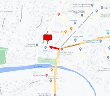 Billboard A in Pereyaslav (Pereyaslav-Khmelnitsky) na rozi st. Sevcenka ta st. M.Grusevs'kogo scheme