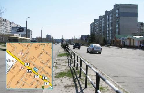 Billboard B in Horishni Plavni (Komsomolsk) просп. Героїв Дніпра, 54 (біля магазинів «АТБ», Укрзолото, Ковровий Дім) центр Photo 1