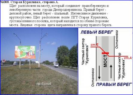 Billboard A in Kam'yanske (Dniprodzerzhinsk) мостовий перехід ст. Курилівка Матадор, Дніпровський район Photo 1
