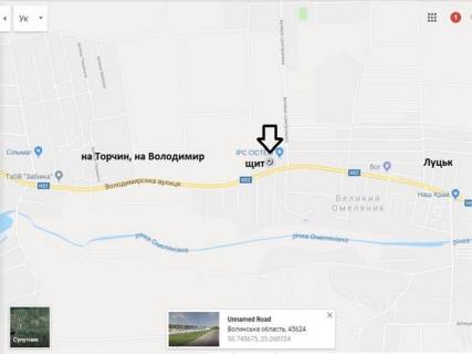 Billboard B in Lutsk, 3х6  Luc'k st.Volodimirs'ka (rajon sela Velikij Omelanik (pri viizdi z mista Luc'k,  trasa Luc'k-Volodimir-Volins'kij), makaronna fabrika  scheme