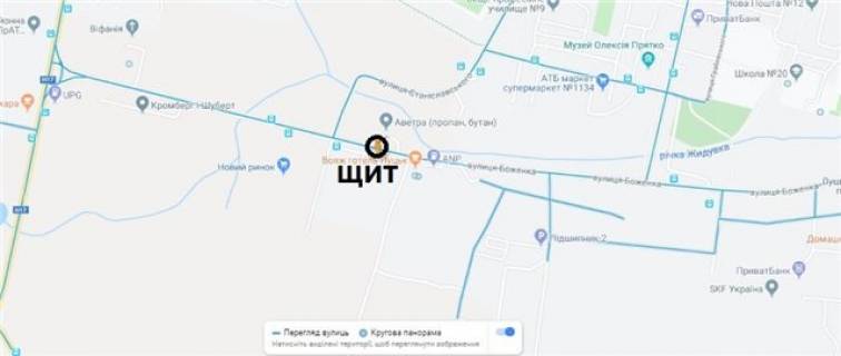 Billboard B in Lutsk st. Okruzna/Bozenka (okruzna doroga na Dubno, Rivne, bila AZS, novogo rinku) scheme