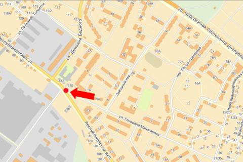 Billboard B in Kremenchuk, 3x6  Respublikans'ka st. / Managarova st. scheme