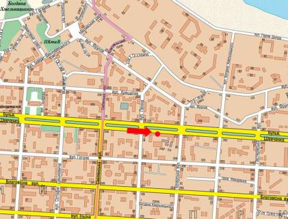 Citylight  in Cherkasy, 1.8x1.2  Sevcenka bst., 270, navproti Privatbanku, laboratorii "Sinevo", z centru scheme