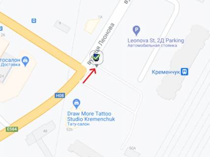 Citylight A in Kremenchuk Halamenuka st. - Leonova st. scheme