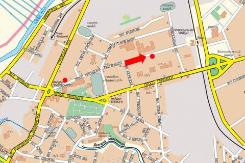 Citylight A in Lutsk, 1.8x1.2  Grusevs'kogo av., 22, bila supermarketu "Salut" scheme