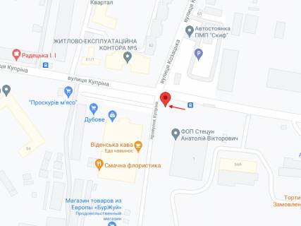 Billboard B in Khmelnitsky, 3х6  st. Kuprina (povorot na Dubovskij rinok) scheme