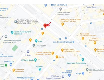 Citylight A in Dnipro (Dnipropetrovsk), 1.2х1.8  prosp. Dmitra Avornic'kogo - st. Mihajla Grusevs'kogo scheme