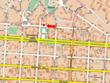 Citylight A in Cherkasy, 1.8x1.2  Hresatik st., bila muzeu im. Sevcenka, z boku TRC "Hresatik-siti" scheme