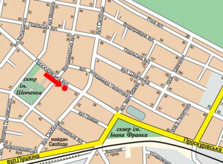 Citylight A in Khmelnitsky, 1.8x1.2  Proskurivs'ka st., 46, bila CUMu, lal'kovogo teatru scheme