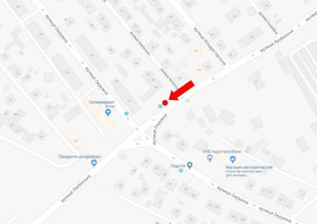 Citylight A in Lviv, 1.8x1.2  Lubins'ka st., 60 - st. Kanivs'ka, zupinka, z centru scheme