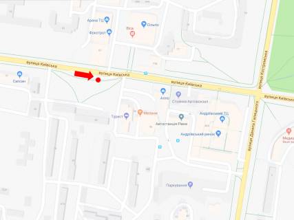 Citylight A in Rivne, 1.8x1.2  Kiivs'ka st., zupinka "Avtovokzal", bila rinku "Andriivs'kij", z centru, A2 scheme