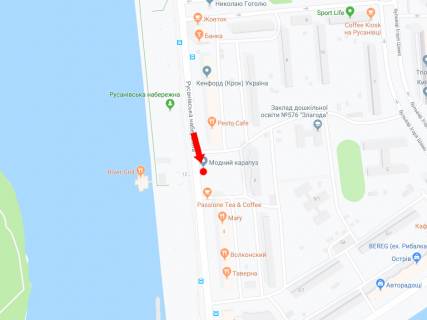 Citylight  in Kyiv, 1.8x1.2  Rusanivs'ka naberezna, 6, kafe "Pesto", v storonu mostu Patona scheme