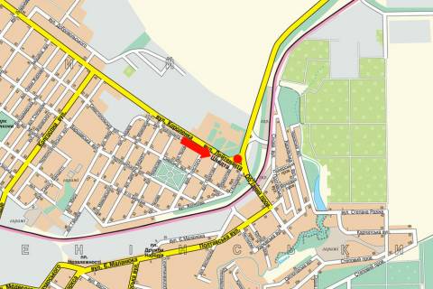 Billboard A in Kropyvnytskyi (Kirovograd), 3x6  Korolenka st. / Suhevica st. (kol. Smidta st.), bila avtovokzalu scheme