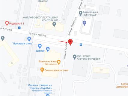 Billboard A in Khmelnitsky, 3х6  st. Kuprina (povorot na Dubovskij rinok) scheme