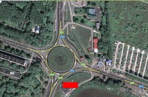 Billboard A in Ternopil, 3x6  Zbaraz'ke kil'ce, bila AZS ''OKKO", livoruc scheme