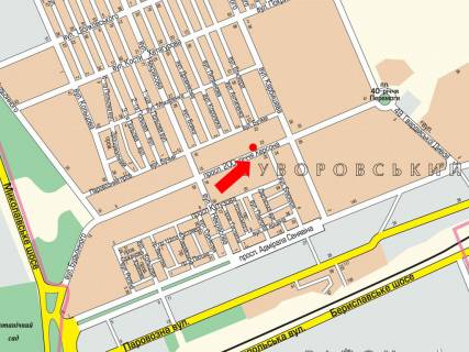 Billboard B in Kherson, 3x6  200-ricca Hersonu av. / Visneva vst. (kol. Bluhera vst.), z centru scheme